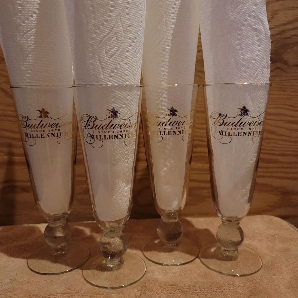 Budweiser Millenium Footed Glass "Set of Four"